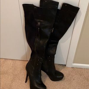 Bakers FARAH2 Over the Knee Black Platform Boots
